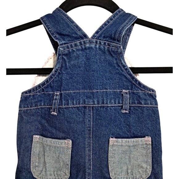 Baby Grand Infant Girls Embroidered Denim Overalls 3-6M - Picture 8 of 11